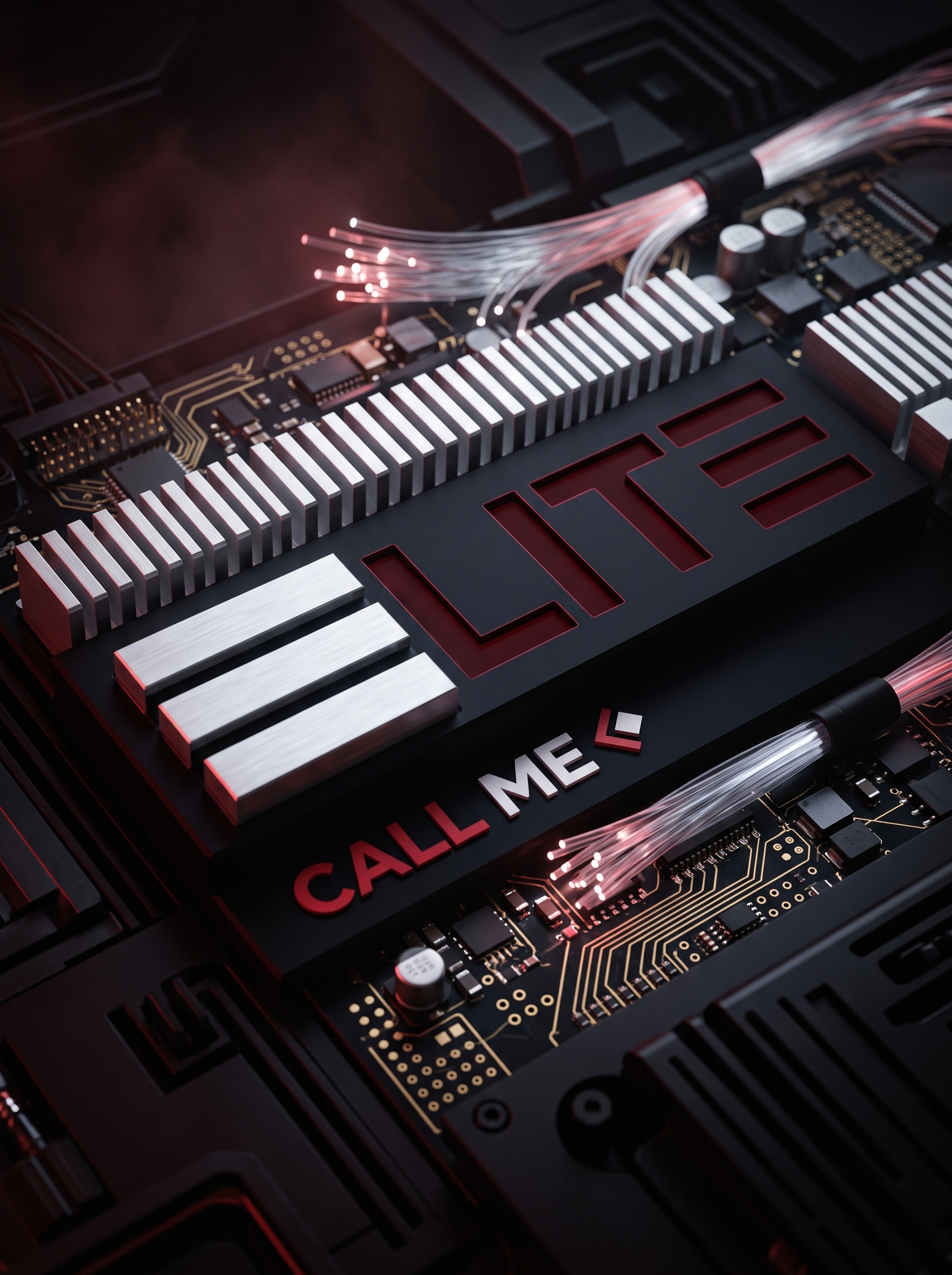 Circuit component engraved with the Call Me Elite logo
